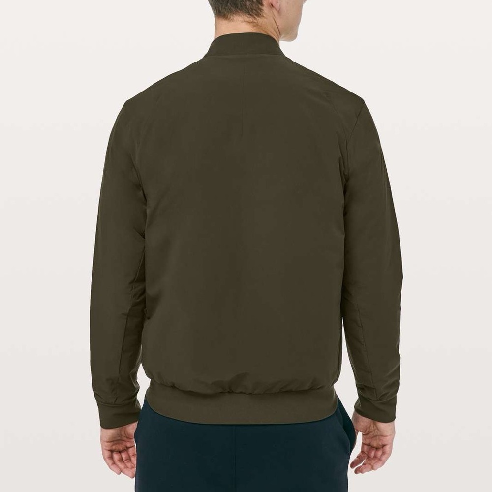 Lululemon Switch Over Bomber Jacket Dark Olive Mens Small - Picture 2 of 15